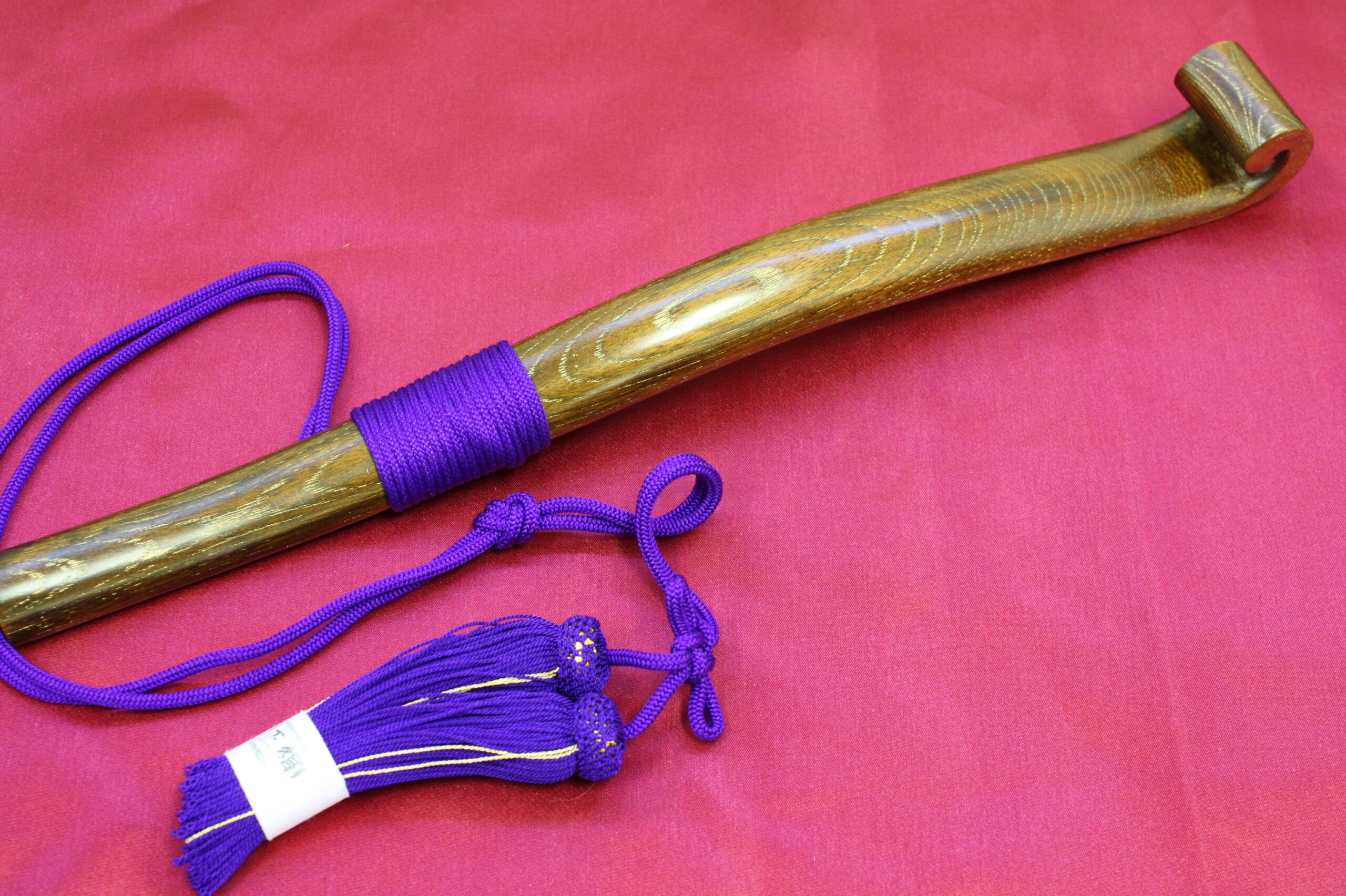 特：欅　笏　沈金　正絹房付