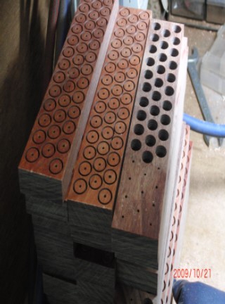 古材加工：ボール盤